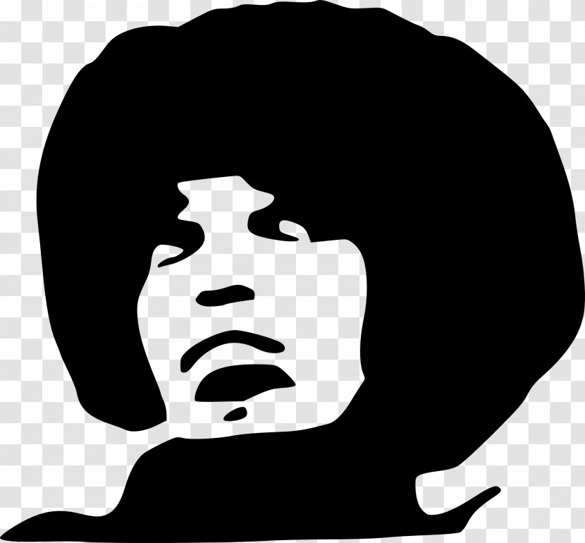 Female Stencil Silhouette Clip Art - Angela Davis Transparent PNG