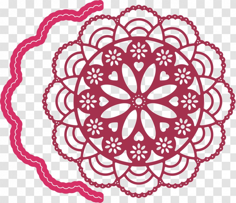 Doily Cut Flowers Floral Design Place Mats Circle - Flower Transparent PNG