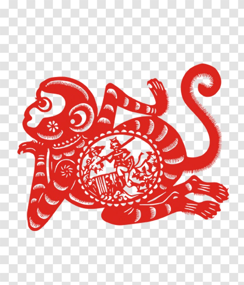 Monkey Chinese Zodiac New Year Rat Tai Sui - Paper-cut Monkeys Transparent PNG