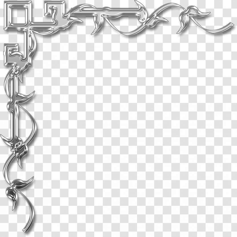 Ornament Blog Strain Clip Art - Black And White - Corner Transparent PNG