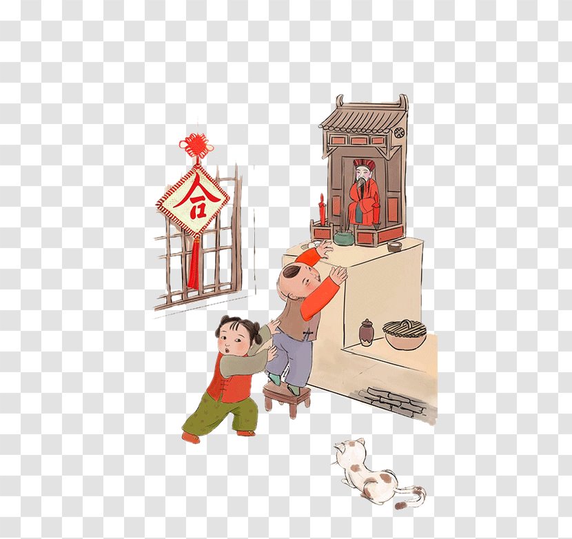 Chinese New Year Kitchen God Festival Traditional Holidays Oudejaarsdag Van De Maankalender - Jade Emperor - People Playing The Classical Transparent PNG