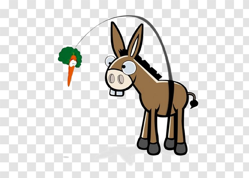 Carrot And Stick Donkey Mule Motivation - Dog Like Mammal - Free To Pull The Material With Radish Story Transparent PNG