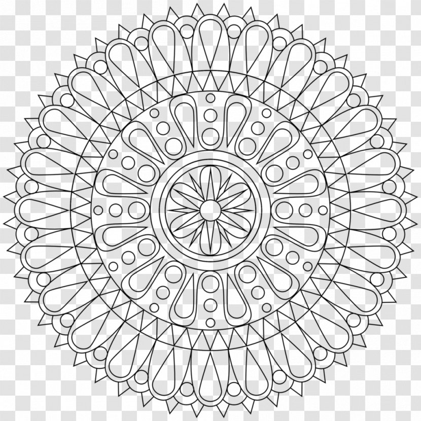 Mandala Coloring Book Meditation Child Mantra - Point - Adult Transparent PNG