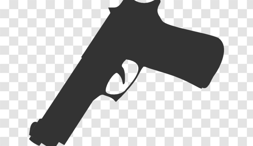 Clip Art Pistol Firearm Image - Silhouette - Offend Transparent PNG