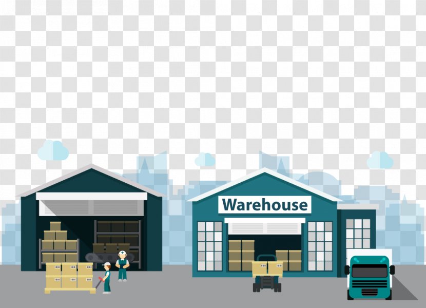 Warehouse Building Logistics Distribution - Home - Cartoon Picture Material Transparent PNG