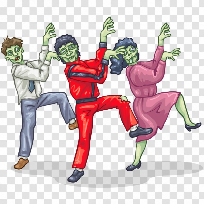 Dance Thriller Art Flash Mob - Watercolor - Michael Jackson Transparent PNG