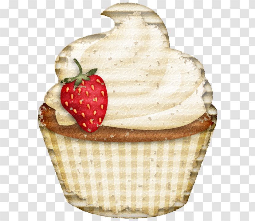 Ice Cream Cake Cupcake - Dessert - Strawberry Cupcakes Transparent PNG