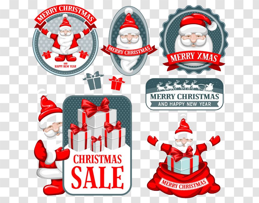 Santa Claus Christmas Label Sales - Decoration - Christmas,sale Transparent PNG