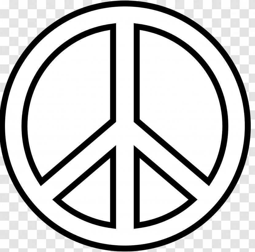 Peace Symbols Black And White Drawing Clip Art - Free Content - Printable Sign Transparent PNG
