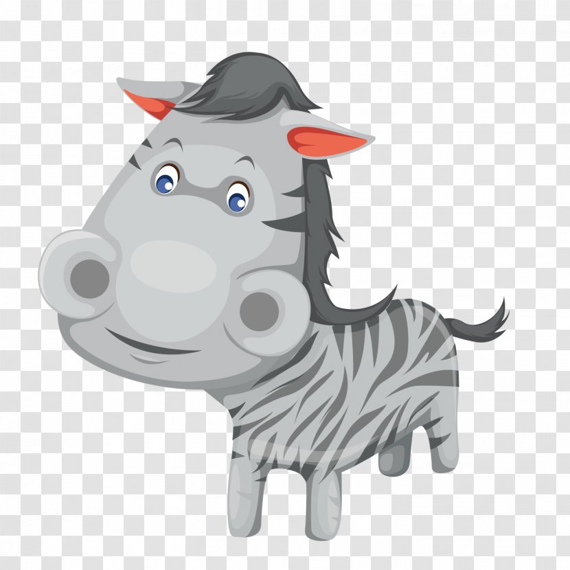Horse Cartoon Clip Art - Dog Like Mammal - Cute Zebra Transparent PNG