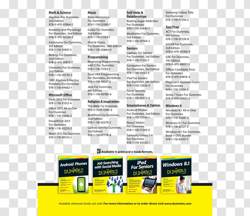 Infographics For Dummies Paperback Book Brochure - Area Transparent PNG
