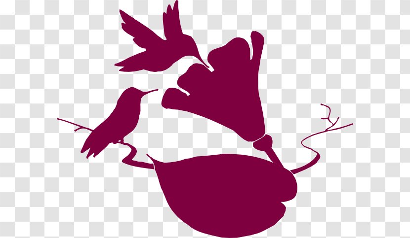 Burgundy Hummingbird Clip Art - Silhouette - Ruby-throated Transparent PNG