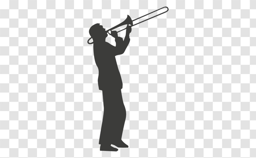 Trombone Silhouette Trumpet Musical Instruments - Heart Transparent PNG