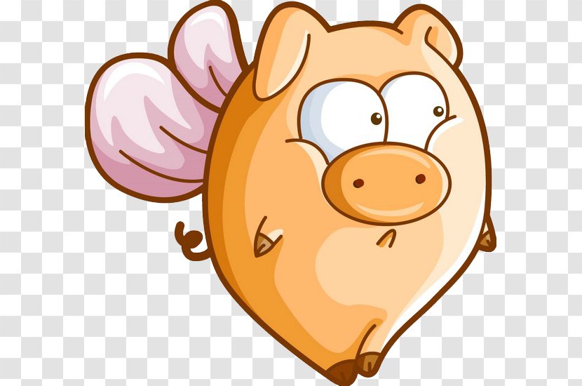 Domestic Pig Cartoon - Head Transparent PNG