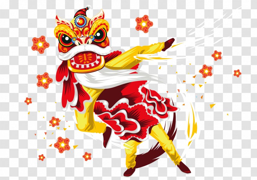 Lion Dance Chinese New Year Dragon Poster - Vector Transparent PNG