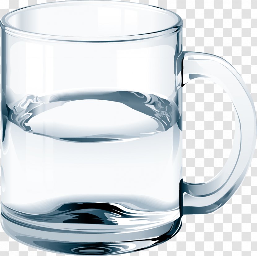 Glass Cup Water Royalty-free - Hand Painted White Transparent PNG