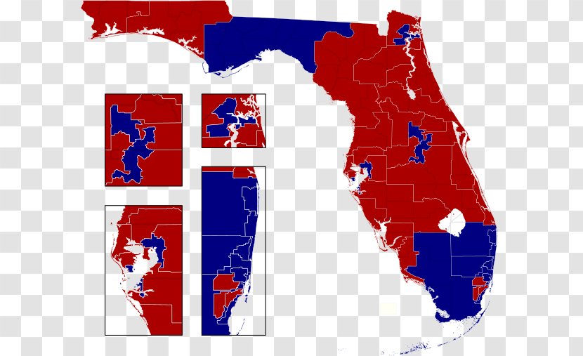 Florida Vector Map Road - Physische Karte - Political Parties United States Transparent PNG