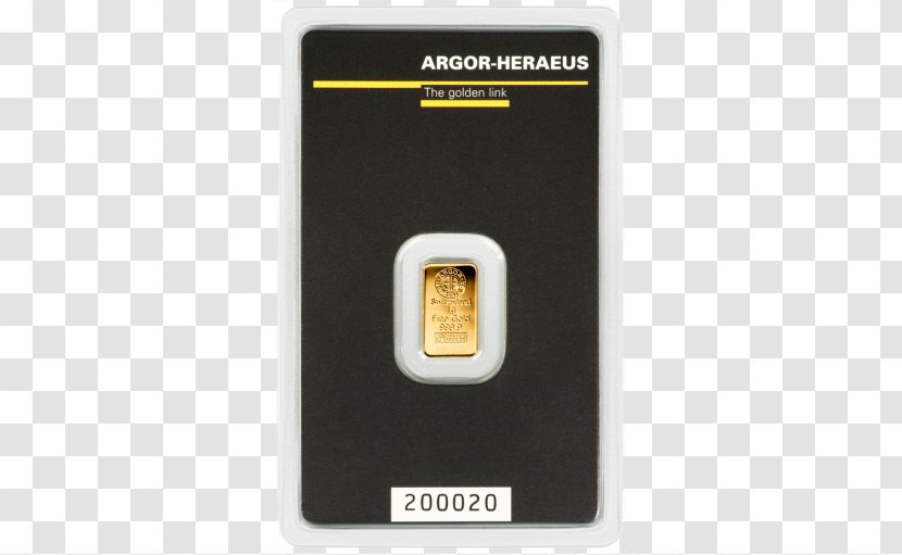 Gold Bar Ingot Argor Heraeus - Material - Title Transparent PNG