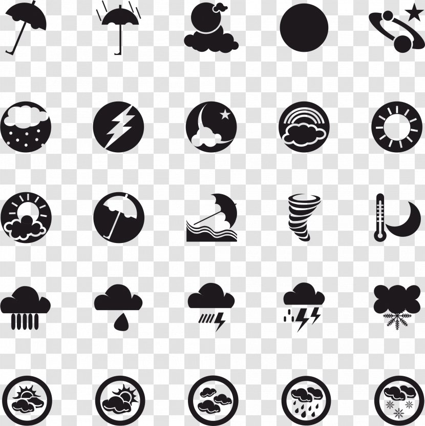 Download Weather Icon - Black And White Transparent PNG