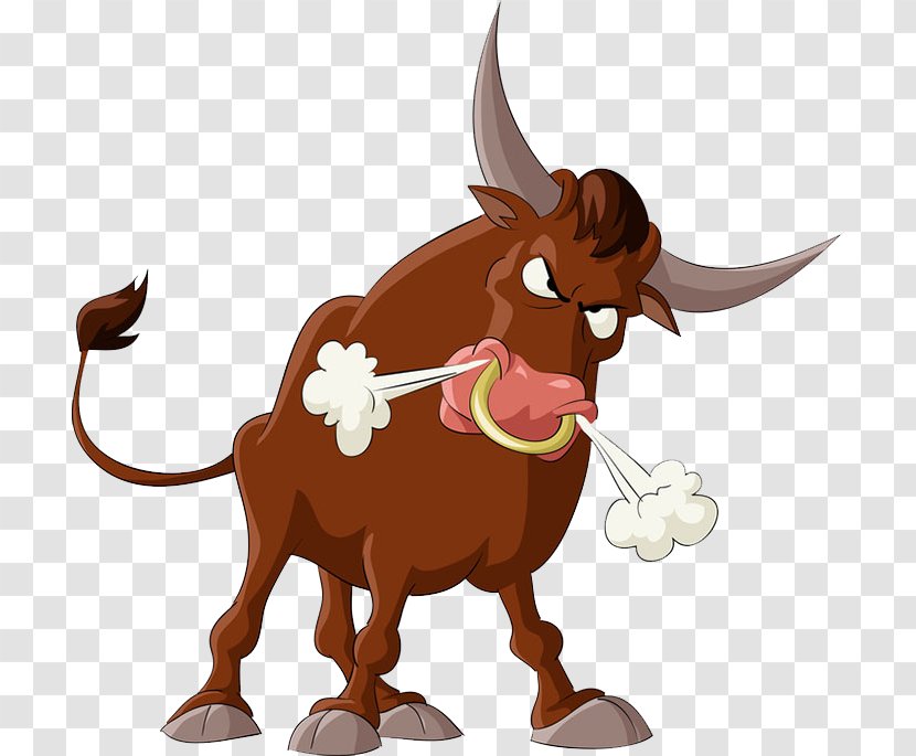 Bull Cattle Cartoon Illustration - Red Transparent PNG