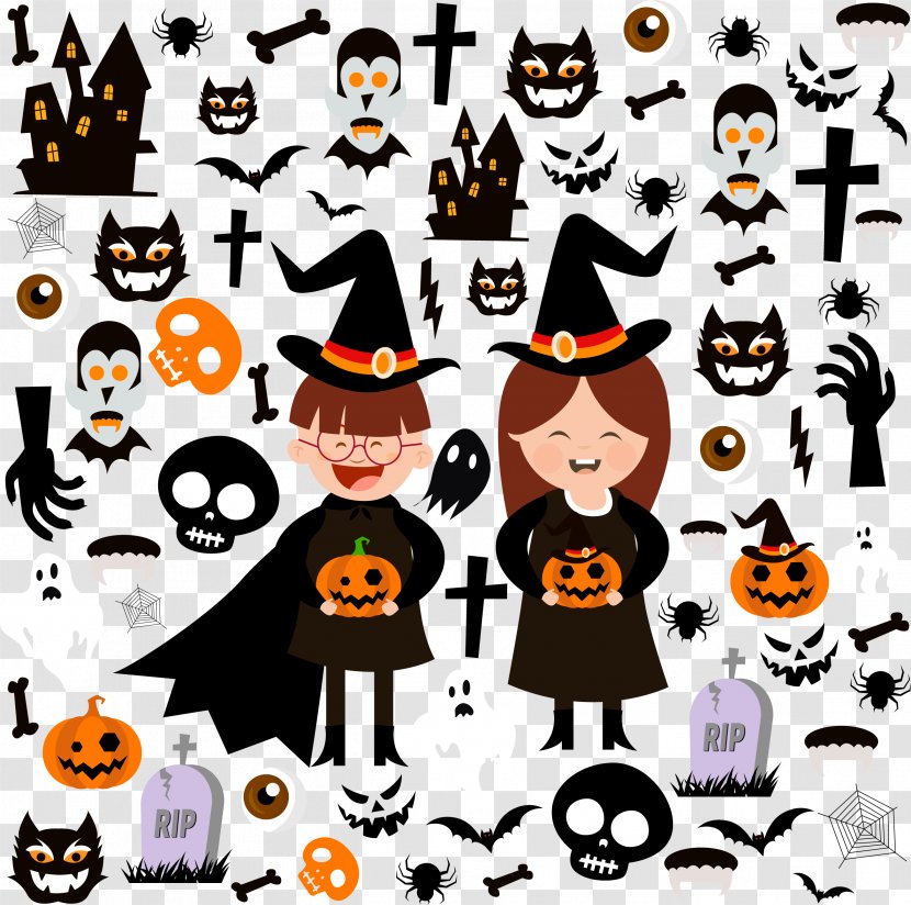 Halloween Clip Art Cartoon Image - Trickortreat Transparent PNG