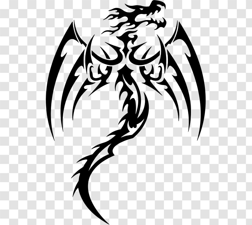 Tattoo Dragon - White Transparent PNG