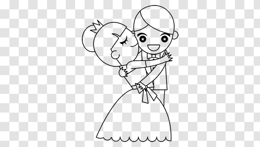 Coloring Book Wedding Drawing Bride Animaatio - Flower - Husband Wife Transparent PNG
