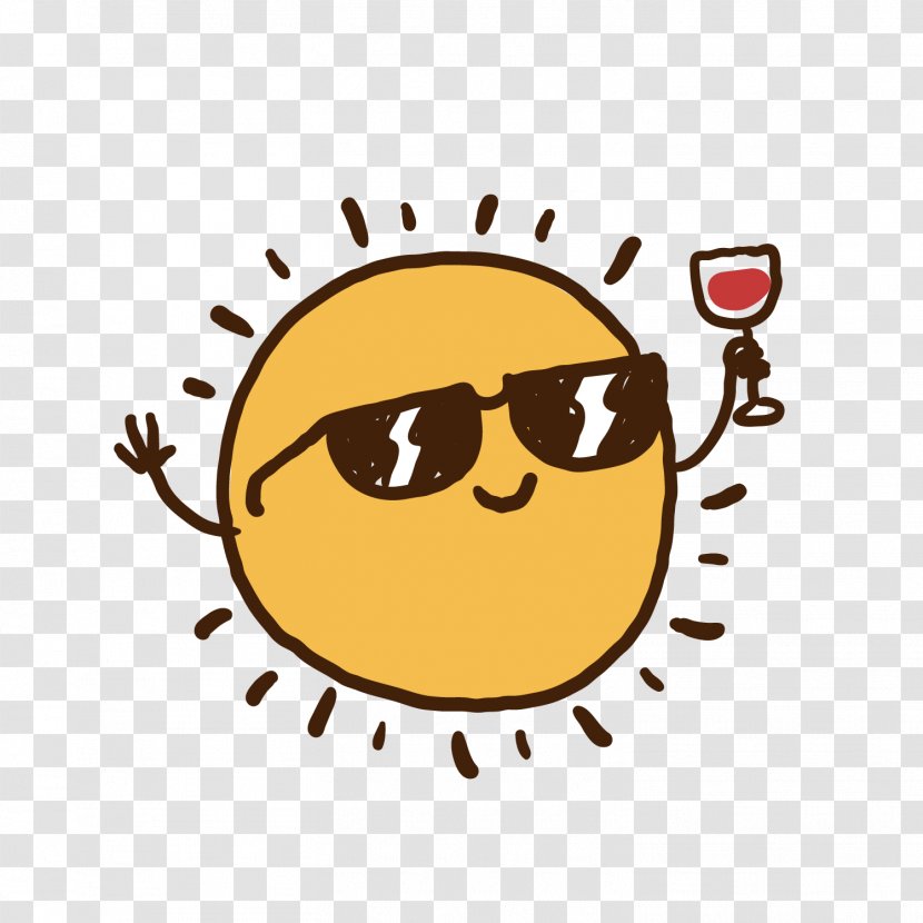 Drawing Cartoon - Smiley - Yellow Sun Vector Transparent PNG