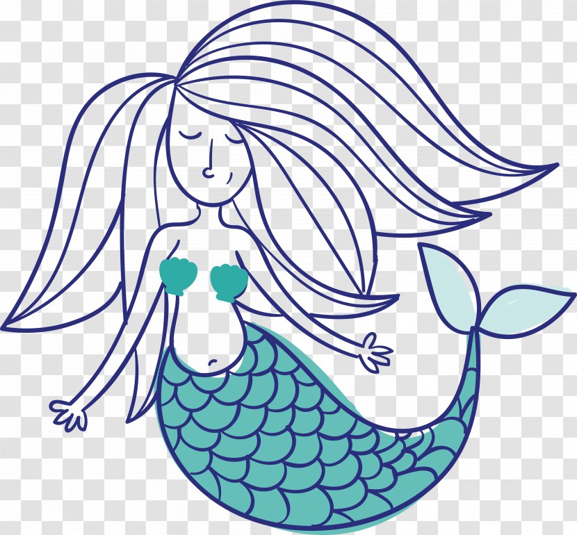 Mermaid Euclidean Vector Drawing Legend Siren - Frame - Cartoon Design Transparent PNG