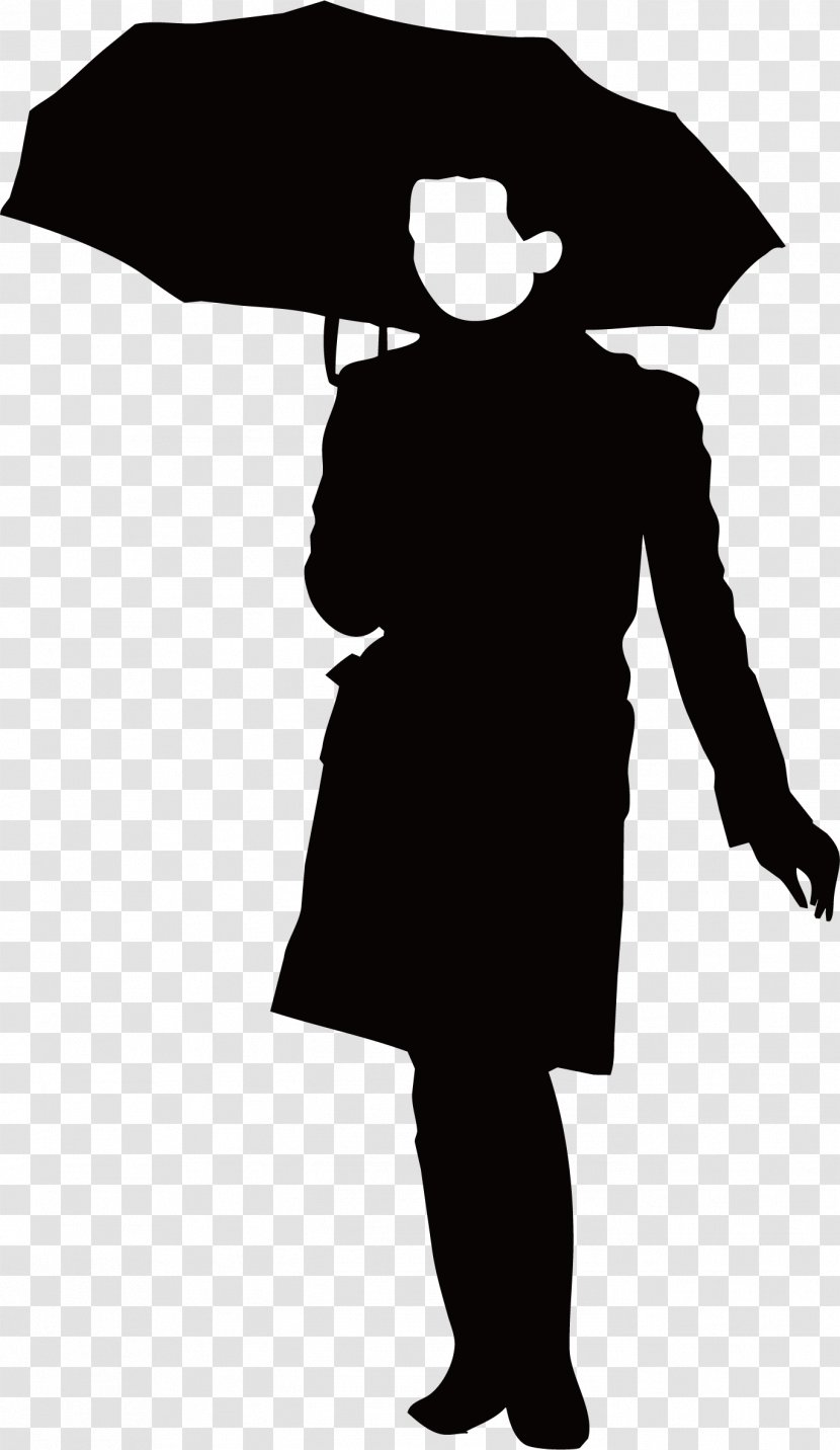 Pedestrian Walking Silhouette - Male - Pedestrians In The Rain Transparent PNG