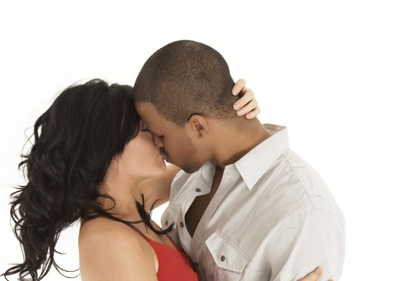 Kiss Love Couple Interracial Marriage - Cartoon Transparent PNG