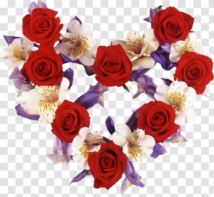 Valentine's Day Love Hearts Rose Flower - Flowering Plant Transparent PNG