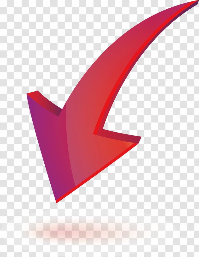 Arrow - Wing - Red Down Label Element Transparent PNG