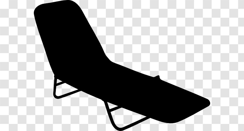 Beach Deckchair Clip Art - Black And White Transparent PNG