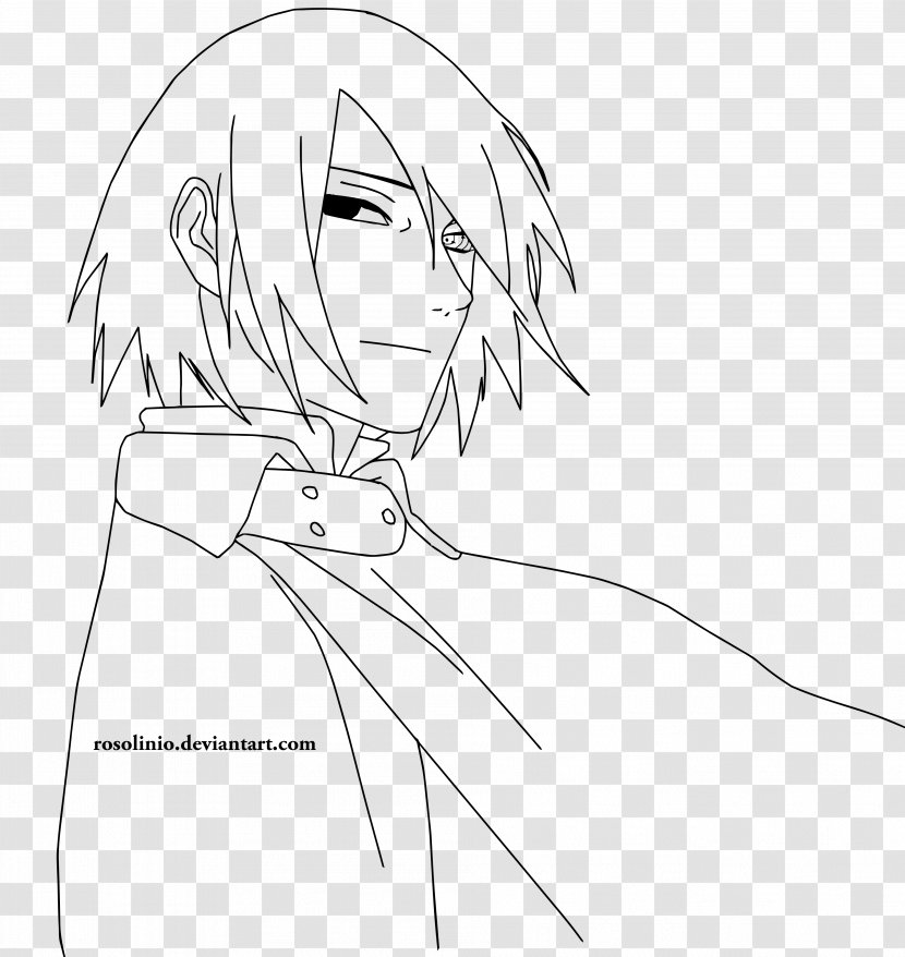 Sasuke Uchiha Line Art Sarada Drawing Clan - Silhouette - Naruto Transparent PNG