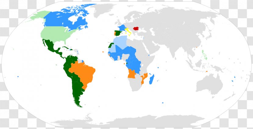 World Geographical Distribution Of French Speakers Francophonie Language - Romance Languages - WORLD Transparent PNG