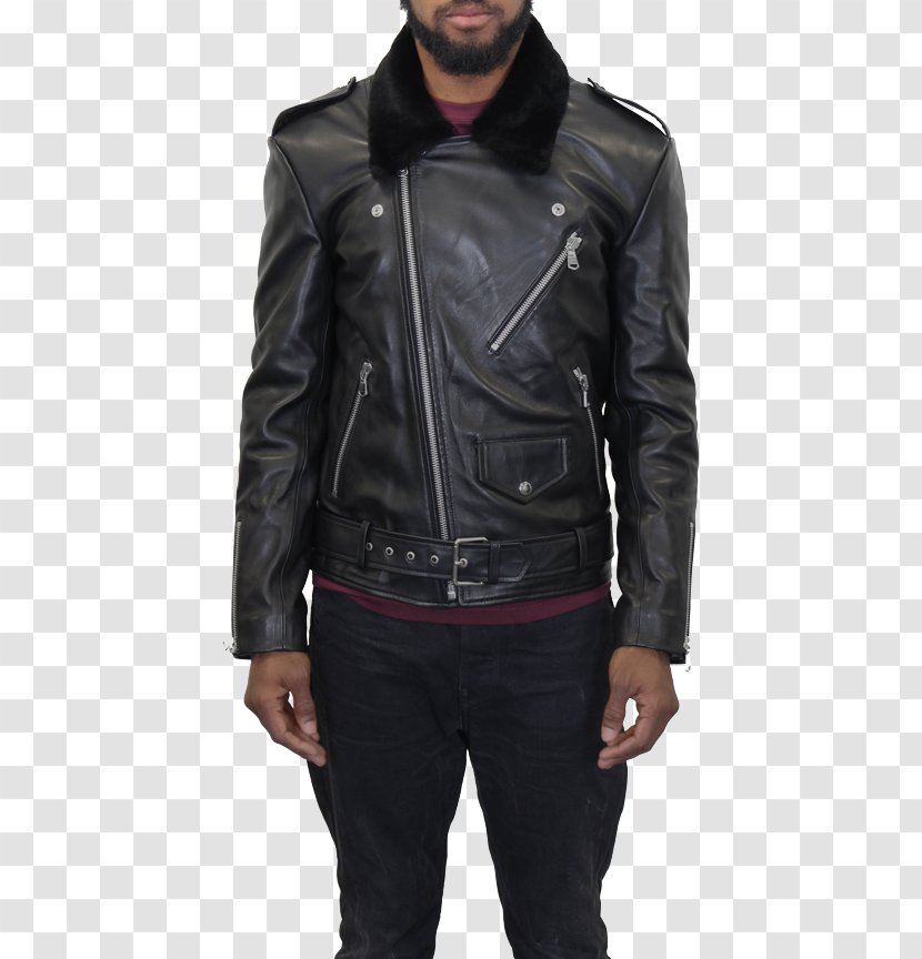 Leather Jacket Flight Fur Clothing - Pocket - Hoodie Transparent PNG