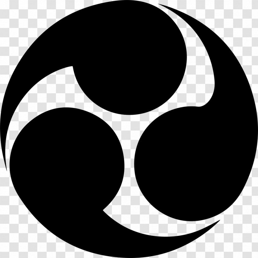 Ryukyu Kingdom Tomoe Japan Mitsudomoe Symbol - Monochrome Transparent PNG