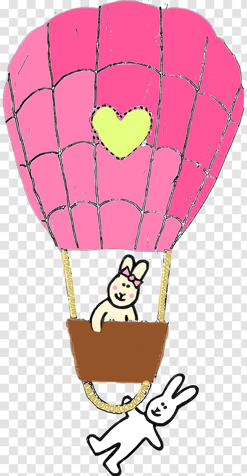 Hot Air Balloon Pink M Clip Art - Heart Transparent PNG
