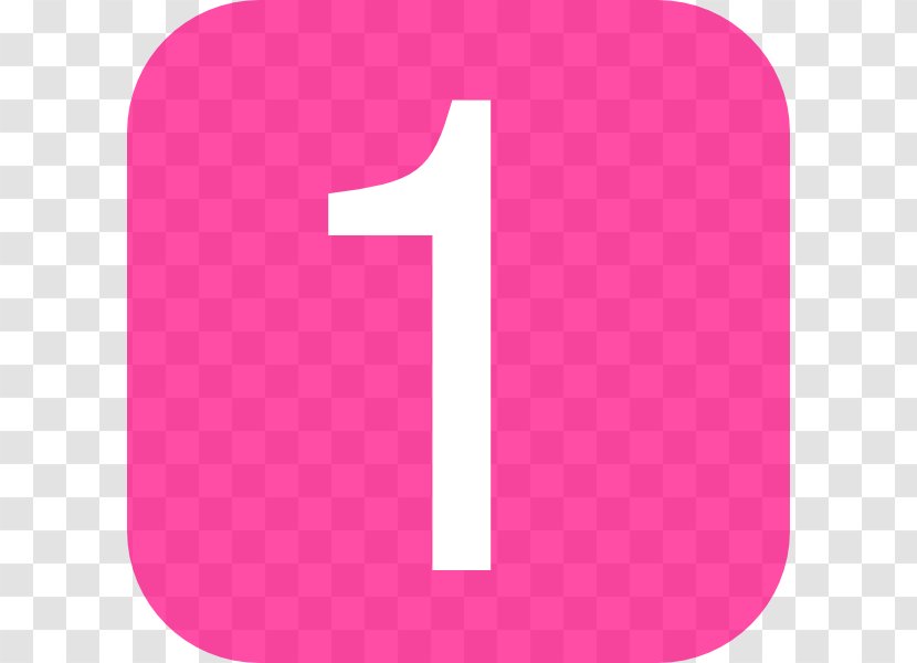 Number Clip Art - Magenta - 1 Pink Transparent PNG