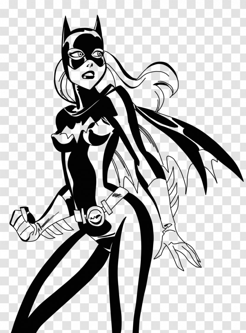Barbara Gordon Batgirl Harley Quinn Joker Sketch - Silhouette Transparent PNG