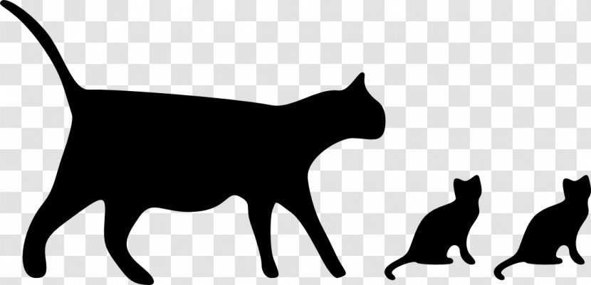 Cat Clip Art - Small To Medium Sized Cats - Black Graphics Transparent PNG