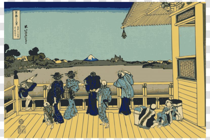 Ukiyo-e Japanese Art Woodblock Printing In Japan - Mount Fuji Transparent PNG