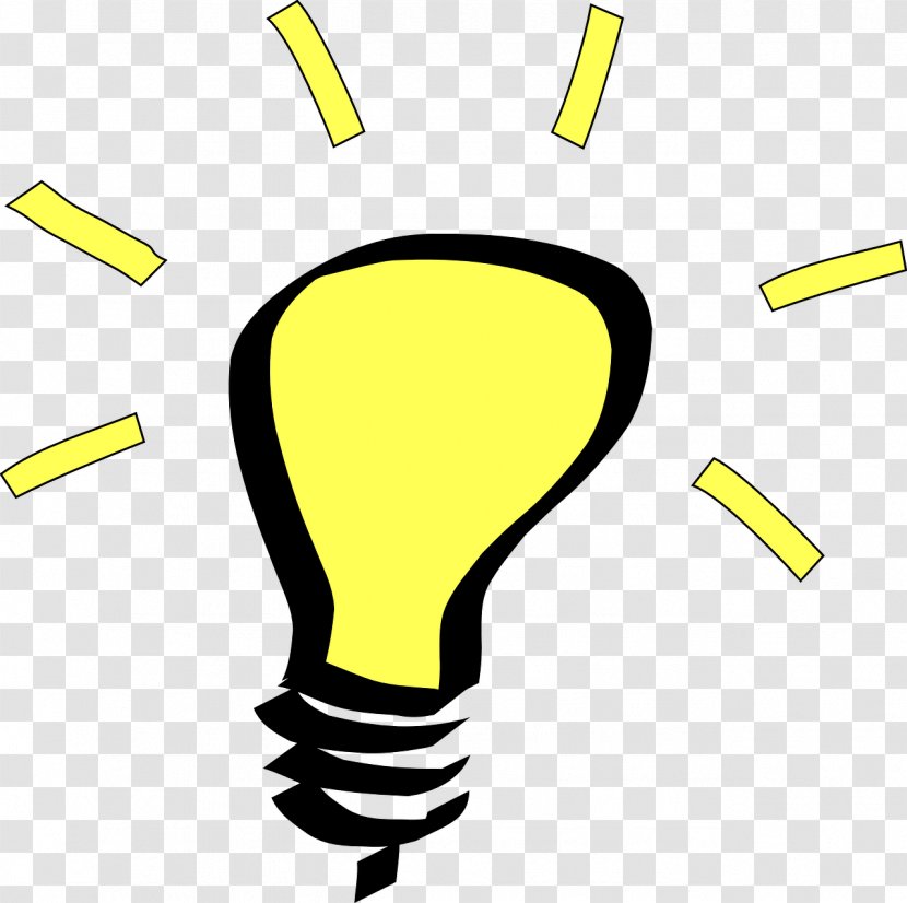 Incandescent Light Bulb Idea Clip Art - Yellow Transparent PNG