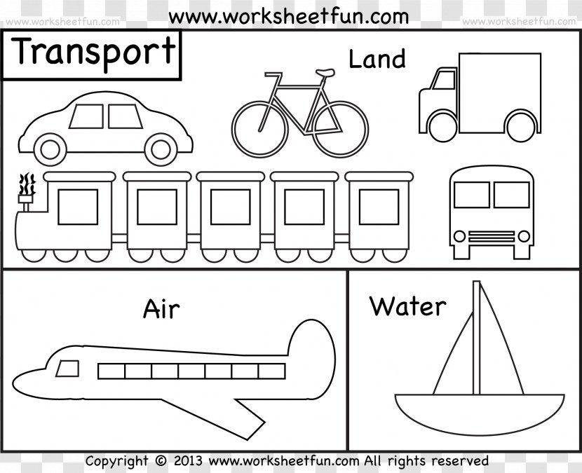 Coloring Book Colouring Pages Water Transportation Train - Transport Transparent PNG