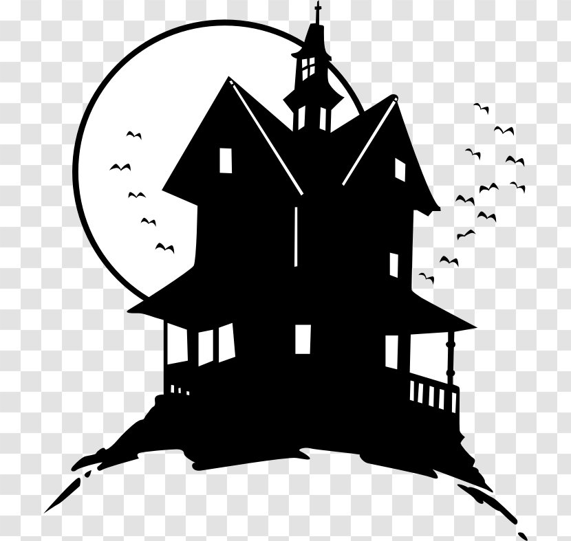 Haunted House Clip Art - Silhouette Transparent PNG