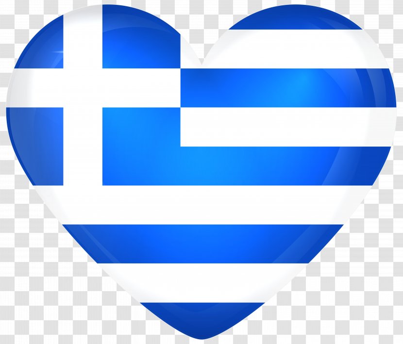Flag Of Greece Heart National - Ireland Transparent PNG