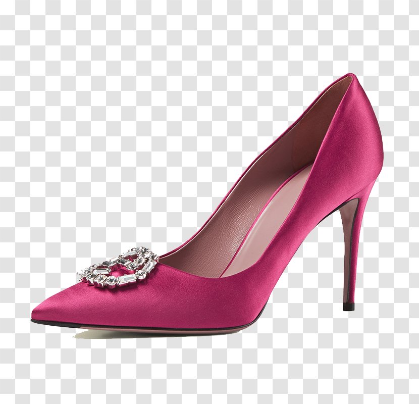 Gucci High-heeled Footwear Absatz Shoe Luxury Goods - Magenta - Bright Red Rose Buckle Heels Transparent PNG