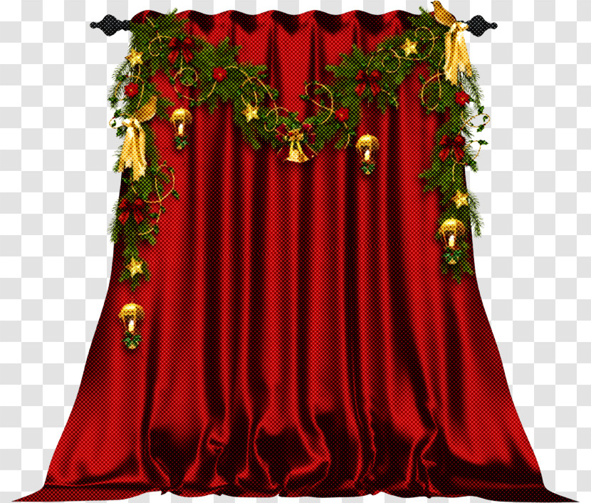 Red Clothing Curtain Textile Dress Transparent PNG