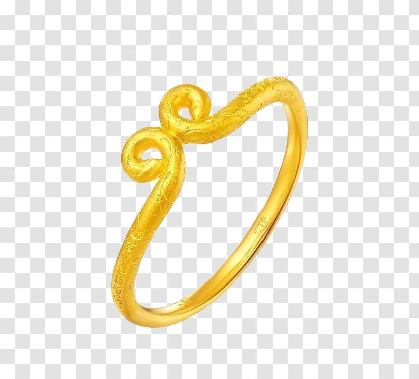 Ring U7d27u7b8du5492 Chow Tai Fook U9996u98fe Designer - Yellow - Tight Hoop Gold Transparent PNG